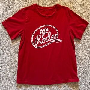Wrangler Red Graphic 'Lets Go Rodeo' Tee